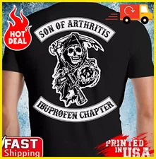 Son Of Arthritis Ibuprofen Chapter Motorcycle Biker Backside Skull T-Shirt