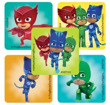 25 PJ Masks Stickers Party Favors Teacher Supply 1 5/8" x  1 5/8" Cat boy 