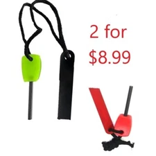 Flint Fire Starter Magnesium Steel Striker Camping Emergency Survival Gear