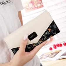 Women’s Leather Envelope Wallet Clutch Long Phone Cash Card Holder Purse Handbag