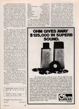 Ohm  - Speakers - Original Magazine Ad - 1982