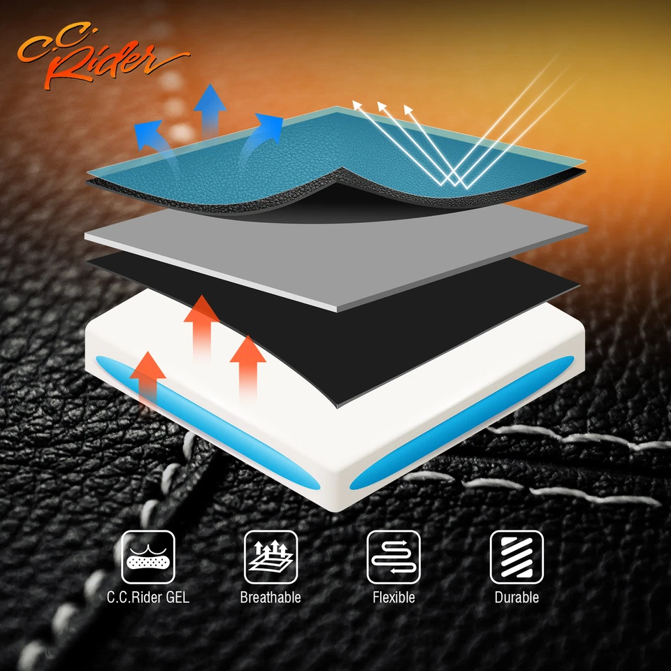 Gel Driver & Passenger 2 Up Seat Fit For Harley Dyna Low Rider Super Glide 06-17 — 第 2/4 张图片