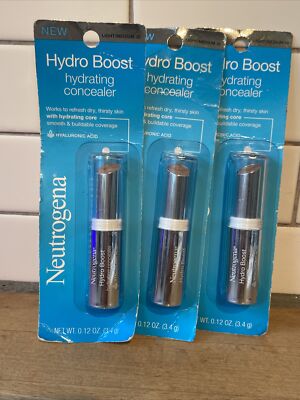 3 Pack Neutrogena Hydro Boost Hydrating Concealer, Light/Medium 30 0.12 oz