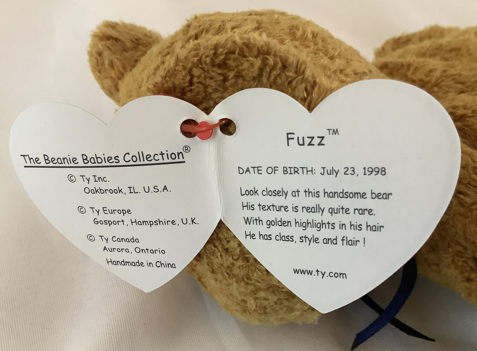 TY Original Beanie Baby Fuzz Bear 1998/99 Retired Errors On Tags eBay