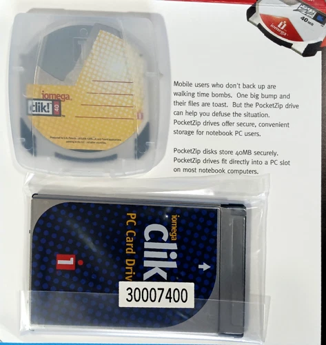 Iomega Clik! PC Card Drive and Disk Sealed - PCMCIA Card - Pocket ZIP