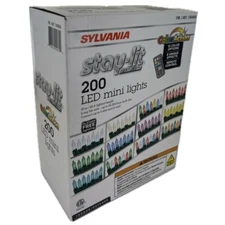 Sylvania Stay Lit Platinum 200 LED Mini Lights with Remote, Fast 24hr Shipping