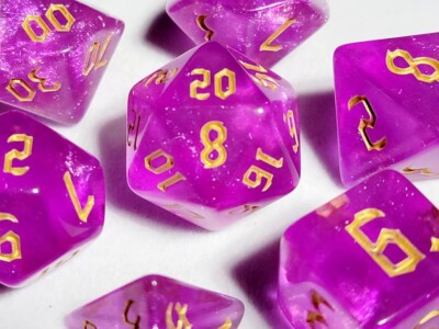 Faerie Fire D&D Dice Set | Poly RPG DnD Dungeons Dragons AD&D Pathfinder d20