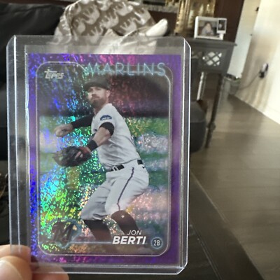 2024 Topps Series 2  Purple Foil /799  Jon Berti Miami Marlins