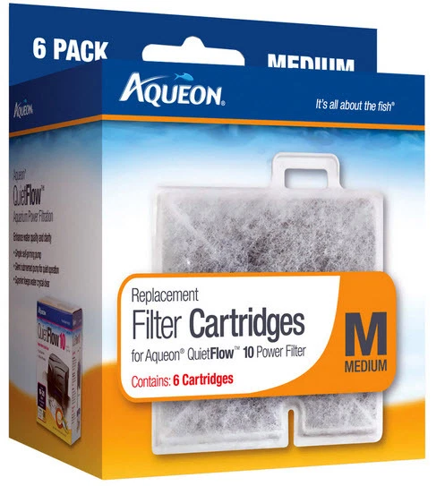AQUEON FILTER CARTRIDGE MEDIUM. FOR QUIET FLOW 10 FILTER. 6PK