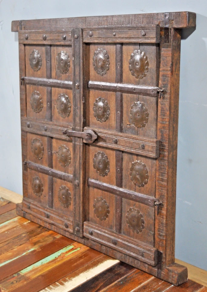 Antique Wooden Wall Décor Window Panel With Frame Original Old Fine Hand Crafted - Image 3 of 4