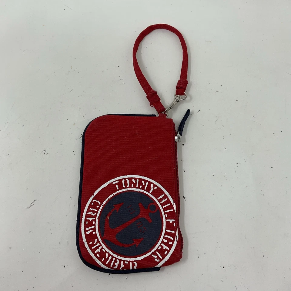 Bolsa de mão vintage Y2K Tommy Hilfiger membro da tripulação âncora com zíper troca não usada - Imagem 3 de 4