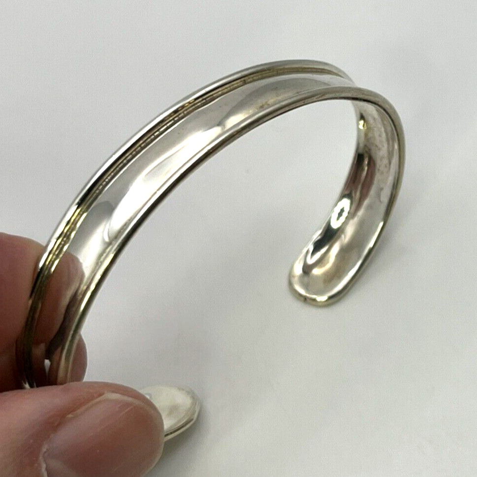 UPSCALE Vtg Solid Sterling Silver 925 CUFF BANGLE… - image 5