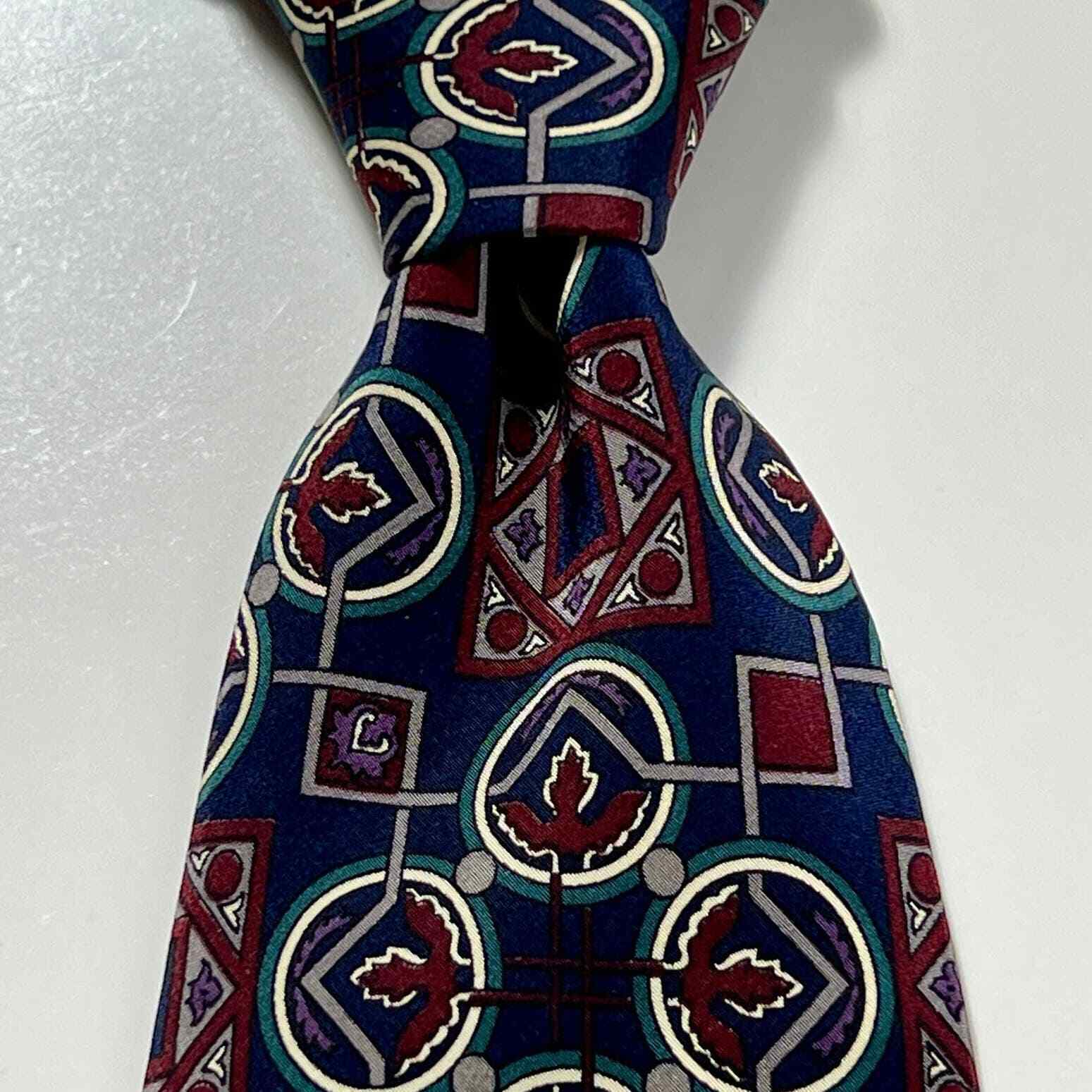 Christian Dior Monsieur Neck Tie Vintage Red Blue… - image 1