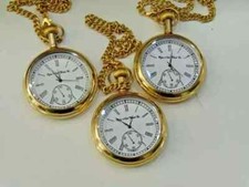Lot of 3 vintage Brass elgin pocket Watch Collectible Antique Pocket Watch GIFT