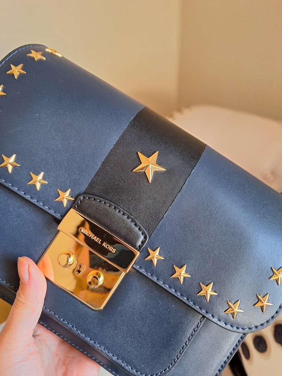 MICHAEL KORS ソランエディタスタースタッズショルダー New Michael Kors Sloan Editor Shoulder bag leather gold star