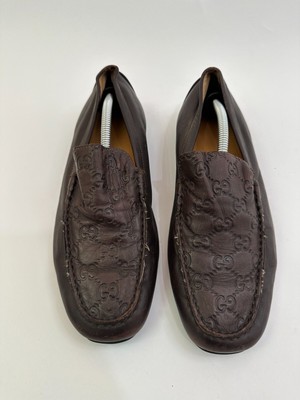 Gucci Dark Brown Guccissima Leather Slip On Loafers Size 5.5  display picture 3