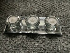 Diamanté mirror crystal candle holder 