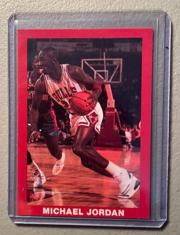 1989-90 Broder Michael Jordan Driving Tongue Out Red Border