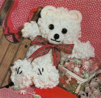 CURLY TEDDY BEAR 12'' STUFF ANIMAL TOY CROCHET PATTERN INSTRUCTIONS