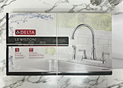 Delta 21902LF Lewiston in Chrome & Stainless Steel Kitchen Faucet with Spray