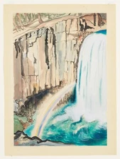 Rainbow Falls, Inyo National Forest : Chiura Obata : Archival Art Print