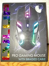 New! Pro Gaming Computer Mouse With Braided Cable