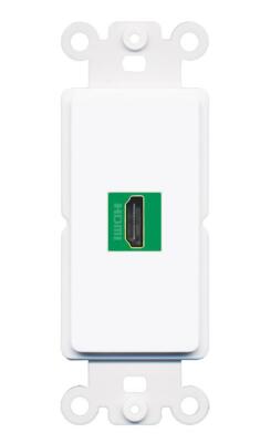 RiteAV 1 Port HD-GREEN Wall Plate Insert Module Rocker [White]
