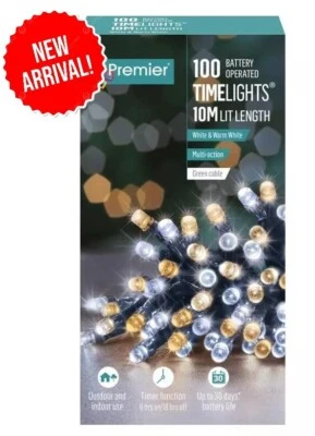 100 White & Warm White Premier Battery Lights Indoor Outdoor
