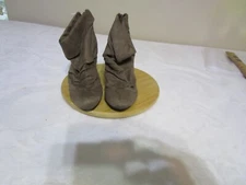 Unlisted Womens Ankle Slouch Boots Size 6.5 Brown Wedge Heels Map It Out