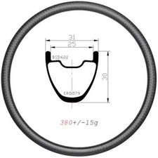 Llanta de carbono 29er para cubierta de bicicleta XC MTB sin cámara UD 3K 12K brillante 30*31 mm