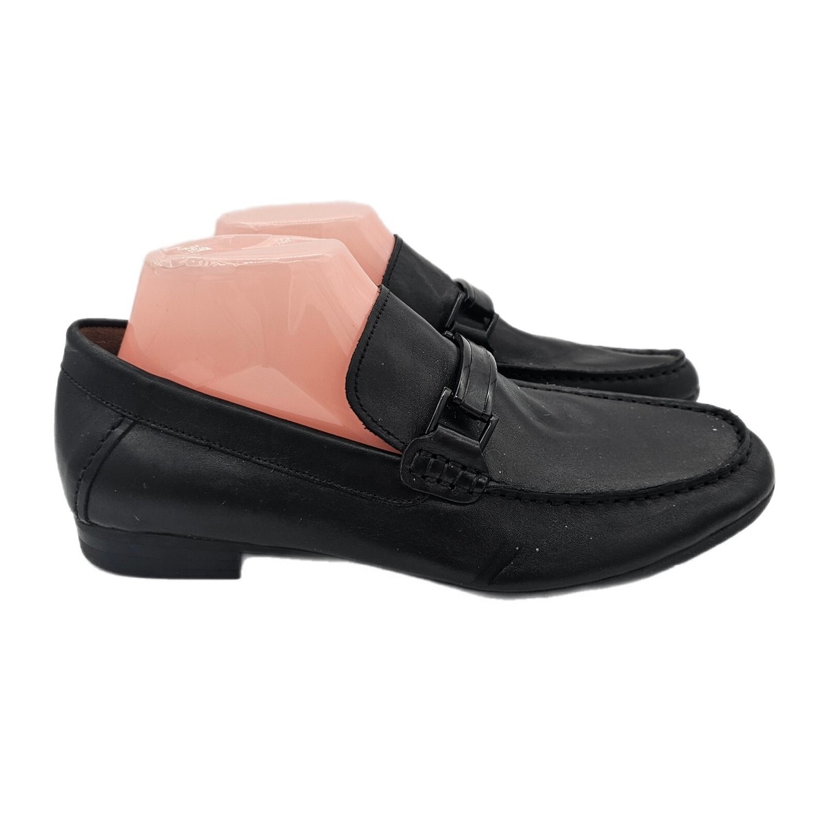 Steve Madden Palmir Mens Black Leather Bit Hardware Slip On 