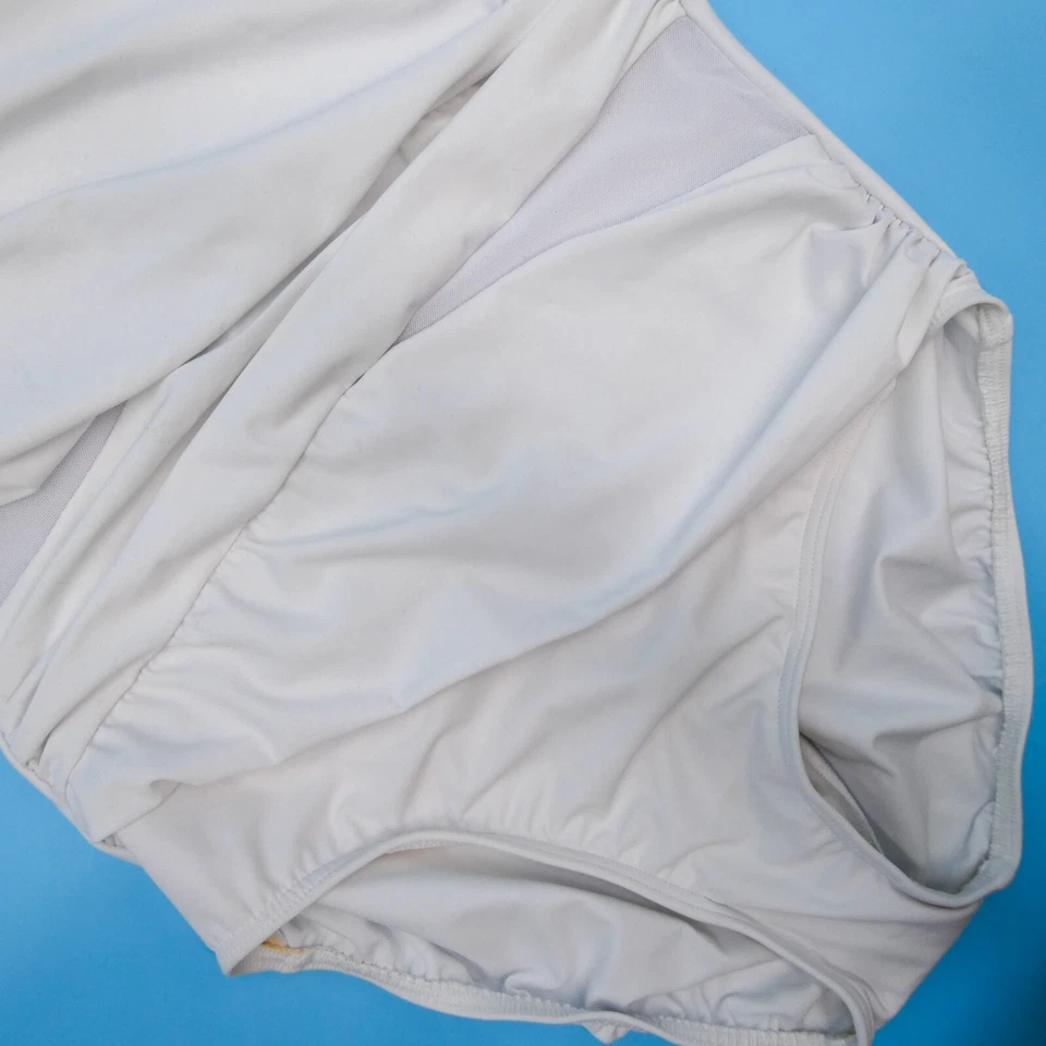 Traje de baño Miraclesuit blanco 14 un hombro acolchado bikini natación una pieza playa Foto 3 de 4