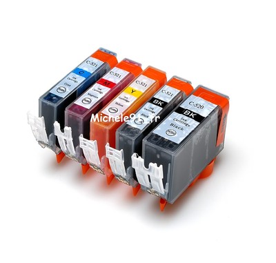 10 Cartouches Compatibles Canon MP640 - Modèles PGI520BK Et CLI521, Encre De Qualité, Neuves