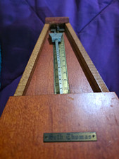 Seth Thomas Mechanical Analog Metronome Brown Wood Case Metal Accents