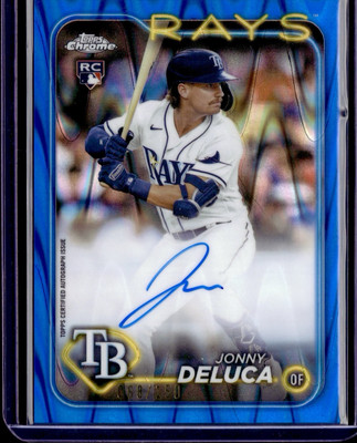2024 Topps Chrome Jonny Deluca Rookie Auto /150 Blue Wave Tampa Bay Rays RC