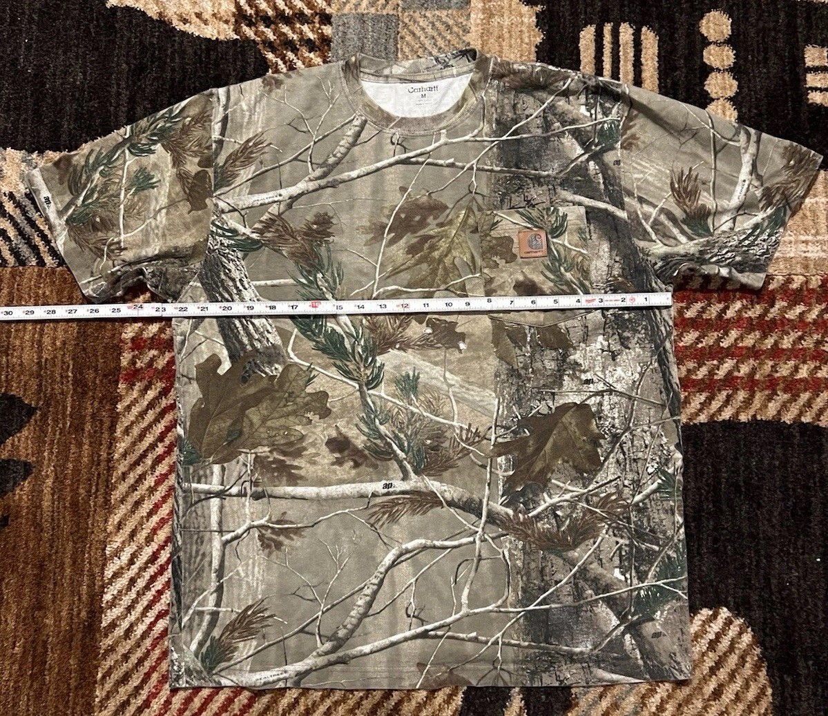 🟧🟧🟧 VINTAGE CARHARTT REALTREE AP CAMO T-SHIRT MEDIUM K287 CAP DISTRESSED image 6