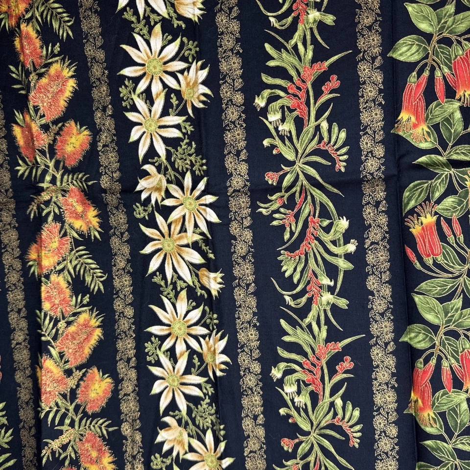 Leesa Chandler “UNDER THE AUSTRALIAN SUN”Kaufman Black Orange Metallic Gold - Image 2 of 4