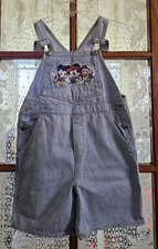 Vintage 90s Mickey's for Kids Stuff Embroidered Disney Overall shorts Size 10