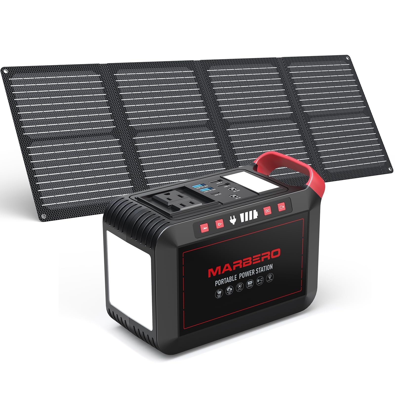 MARBERO 237Wh Portable Power Station 300W with 60W Solar Panel Camping