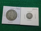 SILVER - 1902O BARBER HALF DOLLAR "FAINT LTY" / 1905S BARBER DIME - COMBO SET