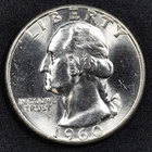 1960-P Washington Silver Quarter BU Uncirculated - Philadelphia Mint