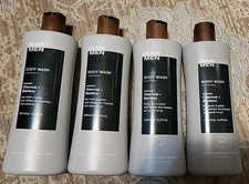 (4) Raw Sugar Men Body Wash Charcoal + Bamboo 25oz