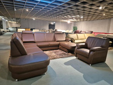 Polinova Wohnlandschaft und Sessel N3496L Echtleder Torro kastanie, Federkern