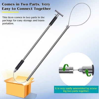 Kuuleyn Dog Catcher Pole Acero Inoxidable | Herramienta Control Animal Ajustable 63.5 Cm | Granjas Y Zoológicos