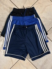 Adidas Blue Boys' Classic 3-Stripes Climalite Mesh Shorts Boys Size Medium 3pair
