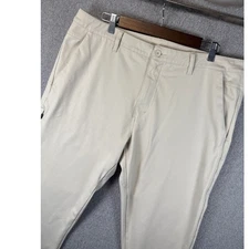 BYLT Premium Basics Everyday Pant 2.0 Slim Fit Men's Size 40 Oat Beige Preppy