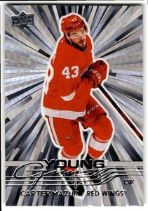 Carter Mazur 2025-26 Upper Deck Silver Outburst Young Guns Rookie #204 Detroit