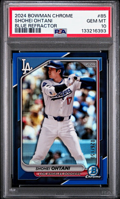 Topps 2024 Bowman Chrome Shohei Ohtani Blue Refractor #85 /150 PSA 10