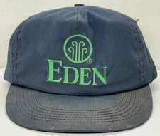 Vintage 80’s EDEN Foods Trucker SnapBack Hat Midwest Embroidery Blue Retro OSFA