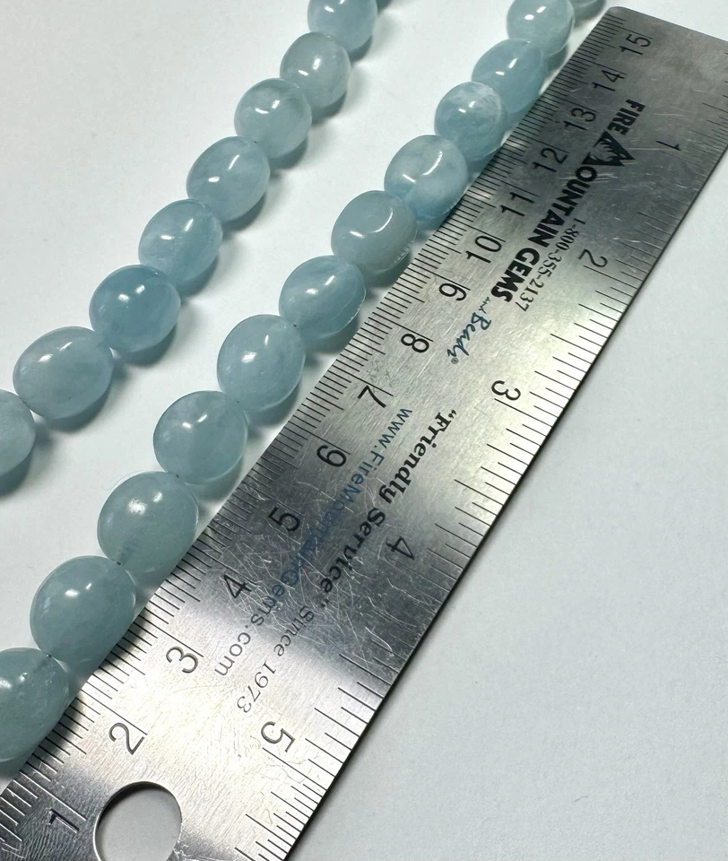 Blue Aquamarine Beaded Rhodium over Silver Necklace - Image 4 of 4